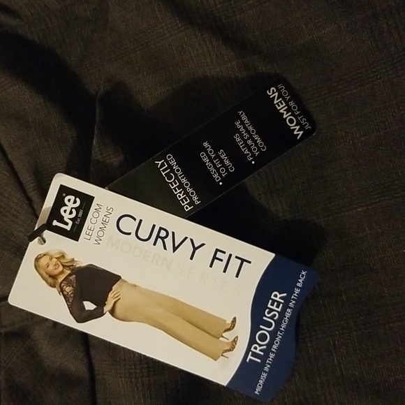 NWT 20WP Lee Brown Plaid Dress Pants - Picture 6 of 8